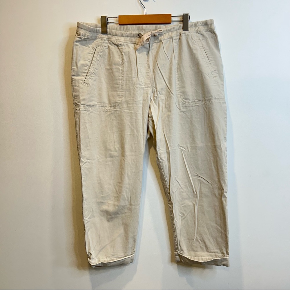 J Jill Cotton Crop Pants Beige